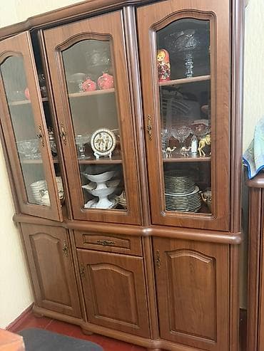 мебель аламедин: Зал үчүн гарнитур, Шкаф, Жыгач, түсү - Күрөң — 1
