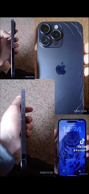 can bus: IPhone 14 Pro, Б/у, 256 ГБ, Deep Purple, Чехол, 79 % — 1