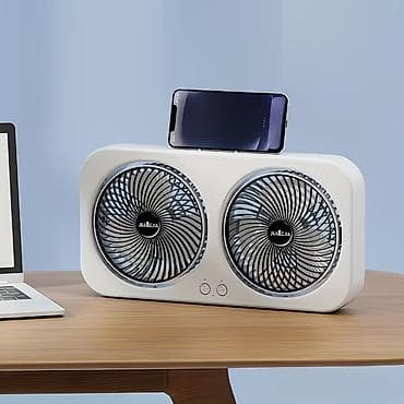 кулер для охлаждения: Настольный двухвентиляторный охладитель - Компактный корпус с двумя — 1