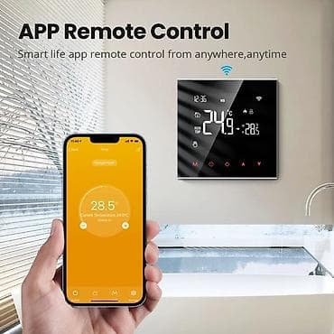 Wi-Fi терморегулятор для теплых полов. Современный дизайн выполнен из — 4