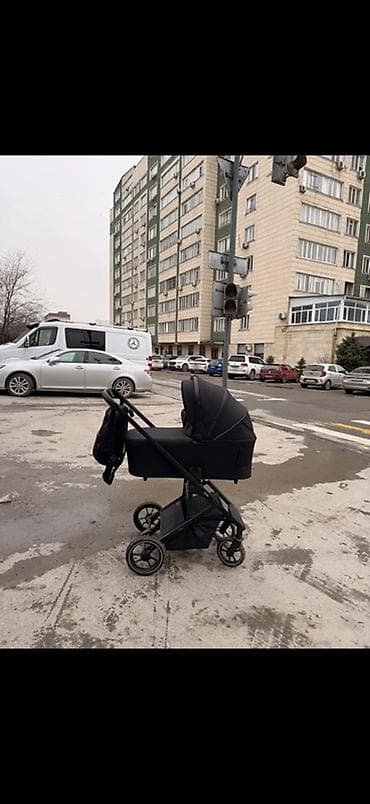 Детская коляска типа 2-в-1 (есть еще прогулочный блок (ручка на