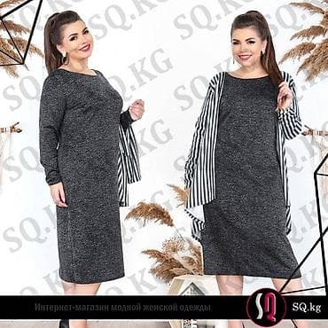 lining 38: Повседневное платье, Турция, Осень-весна, Короткая модель, Трикотаж, Бохо, 4XL, 5XL — 2