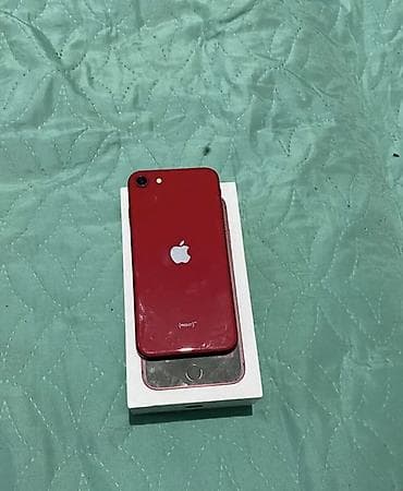 iphone ipad: IPhone SE 2020, Б/у, 64 ГБ, Красный, Чехол, Коробка, 77 % — 1