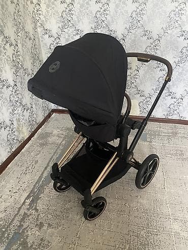 Детский мир: Коляска прогулочная Cybex Balios (серия Gold), цвет Black с шасси Rose — 4
