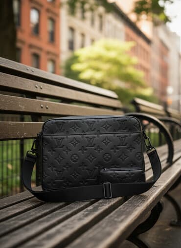 чехол для документов: Барсетка, Louis Vuitton, Материал: Натуральная кожа, Множество карманов, Разделенные отделения, Регулируемый ремень, Новый — 1