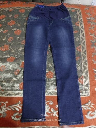 джинсы на девочку: Джинсы, Прямые, L — 1