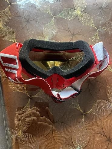 даунхил: Мотокросс/эндуро очки ORZ, красные - Широкое панорамное стекло с — 2