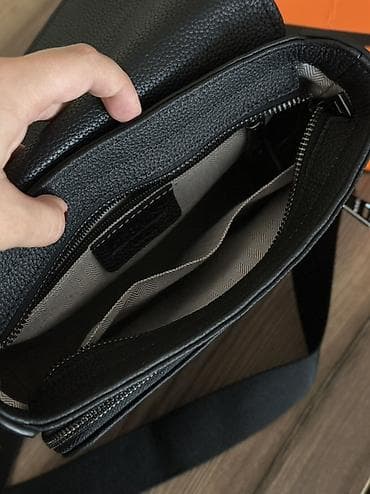 большой клатч: Мужская барсетка Hermes из натуральной кожи. Размер: ?7 см. Очень — 5