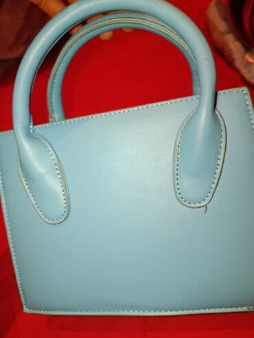 кошелек женский маленький: Сумка ZARA мини, голубого цвета. - Материал: гладкая искусственная — 3