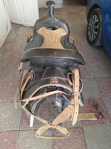 тор рыба: Западное кожаное седло для лошади с полной упряжью - Тип — 2