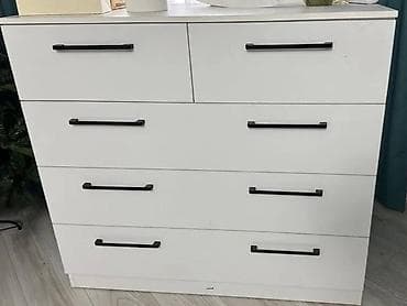 Комоды: Комод для одежды, Новый, Без зеркала, ЛДСП, цвет - Белый, Бесплатная доставка — 3