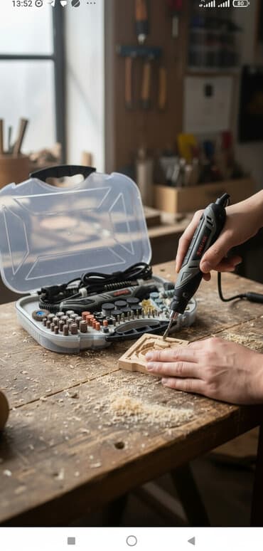 инструменты для мебели: Гравер УРАГАН YPG210 — многофункциональный набор в пластиковом кейсе — 1