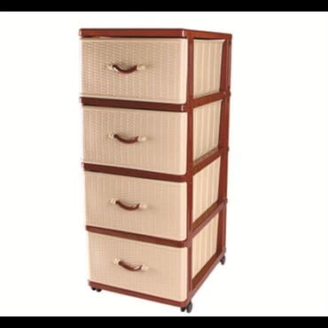 шкафы для ванны: Комод DDStyle 04014 панельный плетенный бежевый, белый Материал — 2