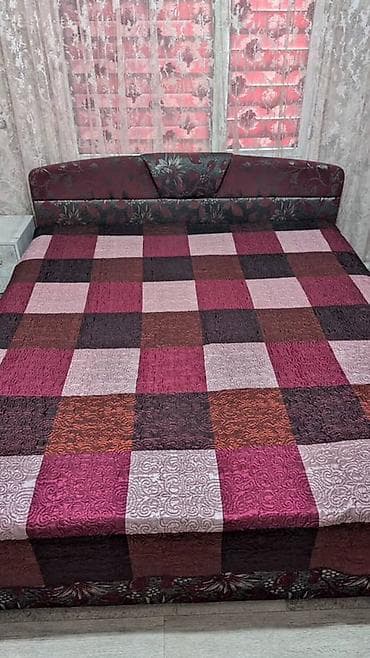 sofa bed: Двуспальная кровать с мягким изголовьем + матрас - Размер спального — 2