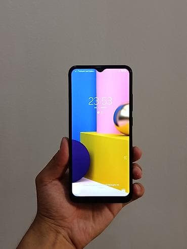 tab a9: Samsung Galaxy A02 S, Б/у, 32 ГБ, цвет - Черный, 2 SIM — 1