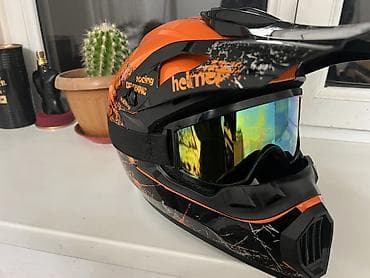 велосипед с амортизатором: Шлем для мотокросса/эндуро с маской (очки в комплекте) от бренда — 1