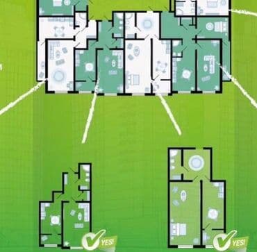 сдается квартира көк жар: 1 комната, 57 м², Элитка, 8 этаж, ПСО (под самоотделку) — 5