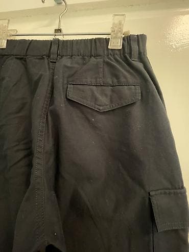 халат мед: Черные брюки карго - Прямой свободный крой, широкая штанина - Цвет — 5