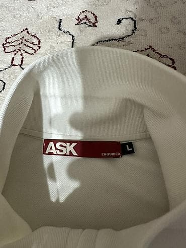 зип кофта: Белая мужская толстовка на молнии ASK (линия ENQUIRED), размер L — 2