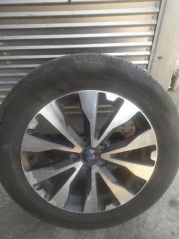 диски и шины на субару: Колеса в сборе 225 / 60 / R 18, Всесезонная, Б/у, Комплект, Внедорожные (АТ/МТ), Железные, отверстий - 5 — 1
