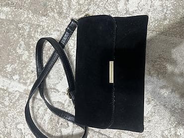 35 mm: Кожаная сумка комбинация с замшой Внутри много отпеков, карманов — 1