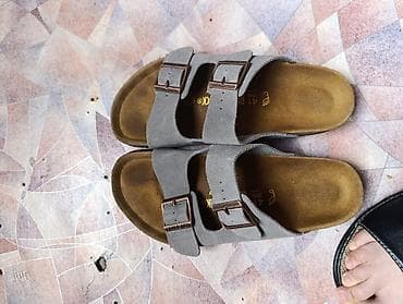 Босоножки, сандалии, шлепанцы: Мужские сандалии, 41, Birkenstock, Б/у, цвет - Серый, Бесплатная доставка, Самовывоз, Платная доставка — 1