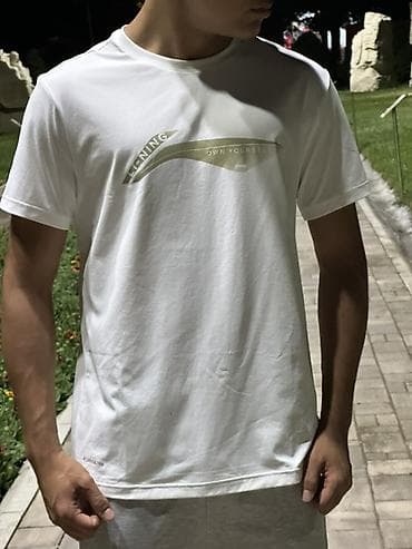 бренд вещи: Мужская футболка, M, L, Li-Ning, Новый, цвет - Белый, Самовывоз — 2