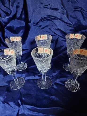 стопки перевёртыши: ХРУСТАЛЬНЫЕ РЮМКИ СССР. из прозрачного РЕЗНОГО. ХРУСТАЛЯ (СССР) — 10