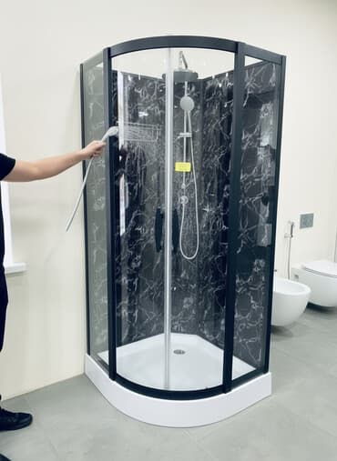 душевые кабины с ванной бишкек: Душевая кабина Круглая, Размер: 90 x 90 см, Высота поддона: 215 см,Покрытие: Прозрачный — 1