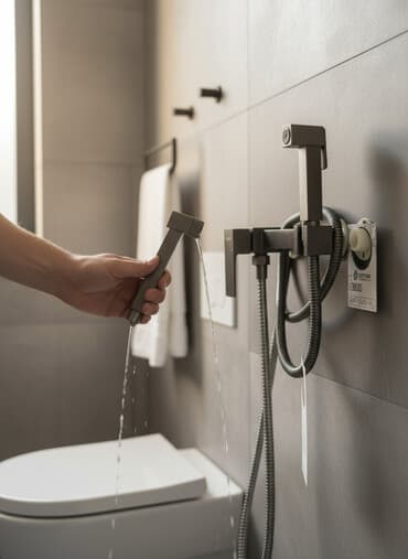 смисители: Комплект гигиенического душа Gattoni 3800, выполненный в современном — 1