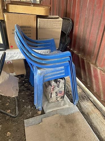 Офисная мебель: Пластиковый стул, цвет - Синий — 1