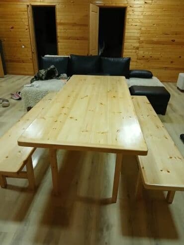 кухонные гарнитуры бушный: Обеденный комплект из массива дерева - Состав: прямоугольный стол и — 14