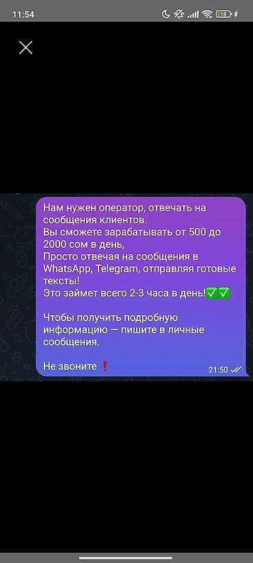 Вакансия: оператор по переписке с клиентами Задачи: - Ответы на