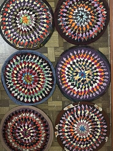 вязаные коврики: Ковер Настенный, Хлопок — 1