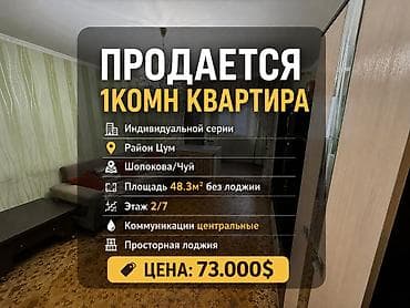 48: 1 комната, 48 м², Индивидуалка, 2 этаж, Косметический ремонт — 1