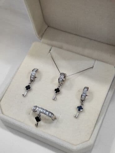 набор пандора: Серебряный Набор+ Цепочка Дизайн под Ванклиф Серебро 925 пробы — 7