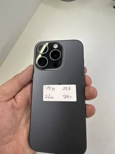 IPhone 15 Pro, Колдонулган, 256 ГБ, Графит, Каптама, Бөлүп төлөө менен, 89 %