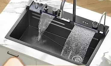Умная кухонная мойка с многофункциональным смесителем и рабочей