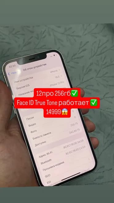 IPhone 12 Pro, Б/у, 256 ГБ, 74 %