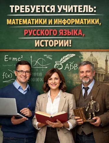 Ищем учителя по следующим предметам: - математика и информатика -