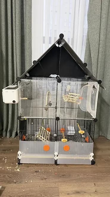 Большая модульная клетка-дом для птиц - Вертикальная конструкция с