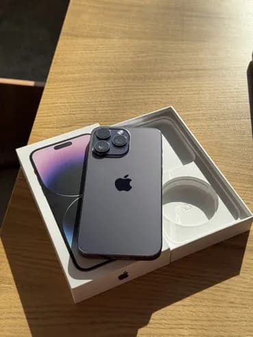 IPhone 14 Pro Max, Б/у, 256 ГБ, Deep Purple, Коробка, 100 %