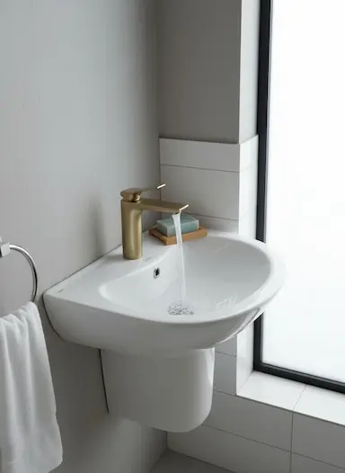 Раковина для ванной, Угловая форма, Материал: Керамика