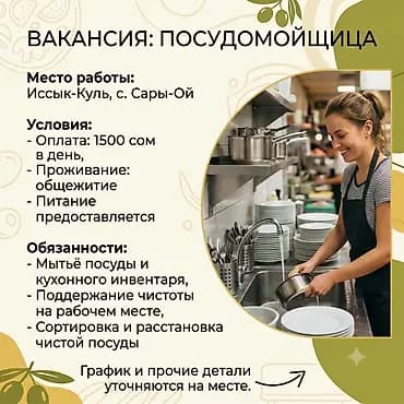Требуется Посудомойщик, Оплата: Ежедневно