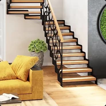 Деревянная лестница Для дома, Гарантия, Вид дерева: Лиственница, Стиль: Лофт