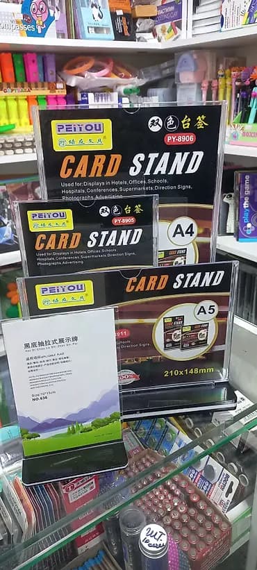 Акриловые настольные держатели для табличек/ценников PEIYOU (Card