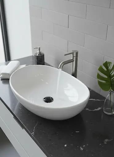 Раковина для ванной, Круглая форма, Материал: Керамика, Размер: 63 x 43 см