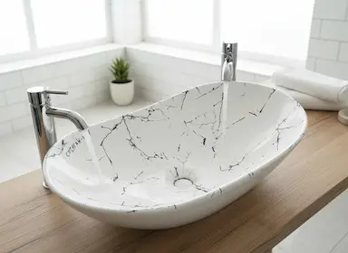 Раковина для ванной, Двойная форма, Материал: Керамика