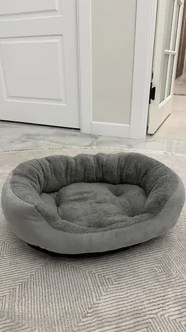 Новая Мягкая лежанка для собак/кошек, круглая, серого цвета. -