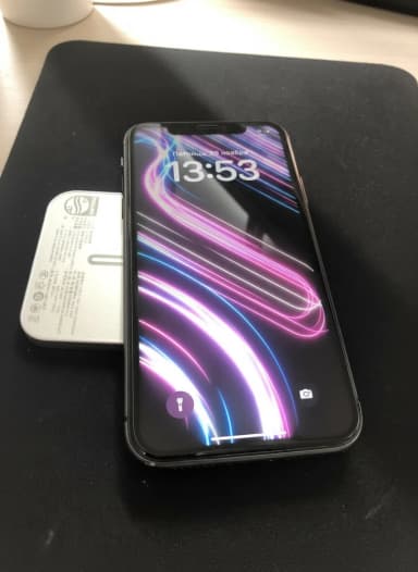 IPhone 11, Б/у, 128 ГБ, Графит, Защитное стекло, Кабель, 100 %